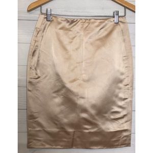Akris Beige Silk mini Skirt Zipper on the back